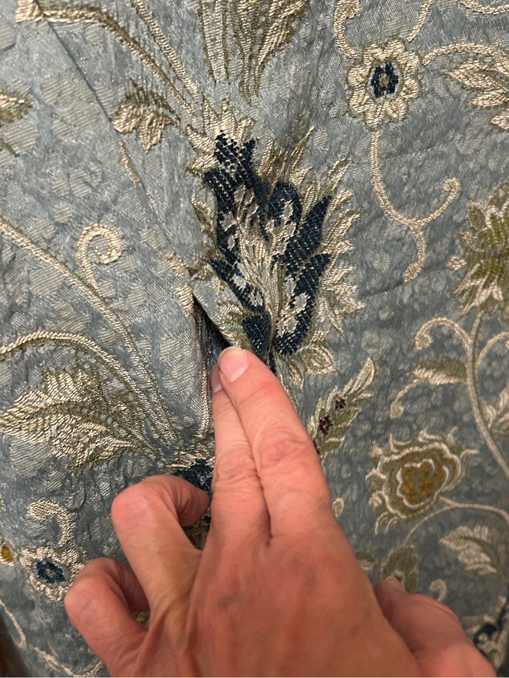 CAbi Blue Floral Brocade Coat 16 - Picture 3 of 7